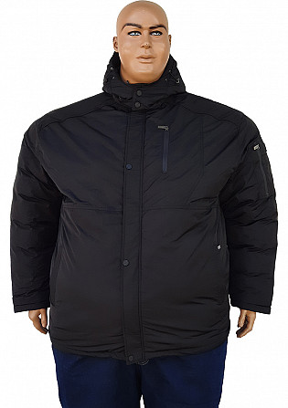Зимняя мужская непромокаемая куртка большого размера из плащёвки. - imagine 1